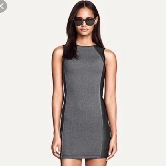 H&M Leather Mesh Inset Bodycon Dress - Picture 4 of 4